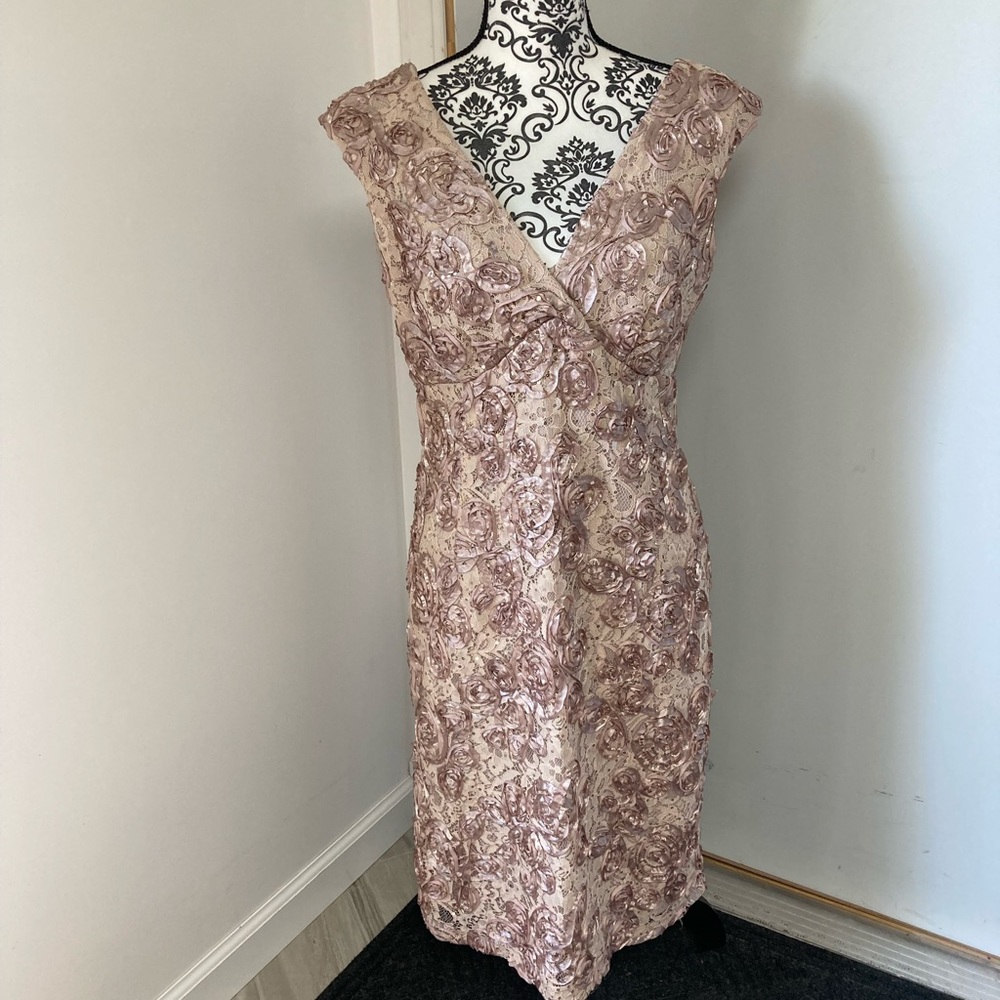 Nude color cocktail dress, size 8, wore one for a couple hours.